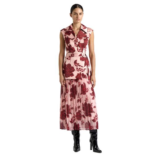 Cue Amour Floral Pleated Maxi Dress